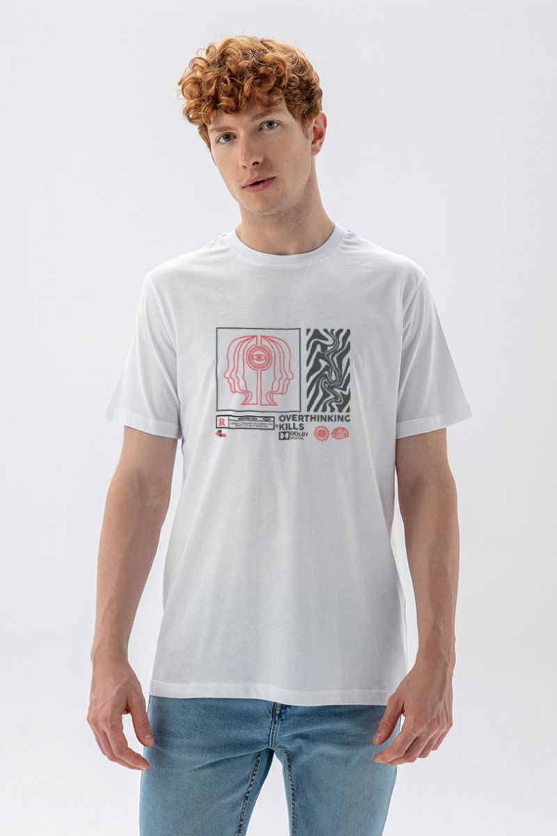 White Soft Fabric OCD Design Short Sleeve Tee