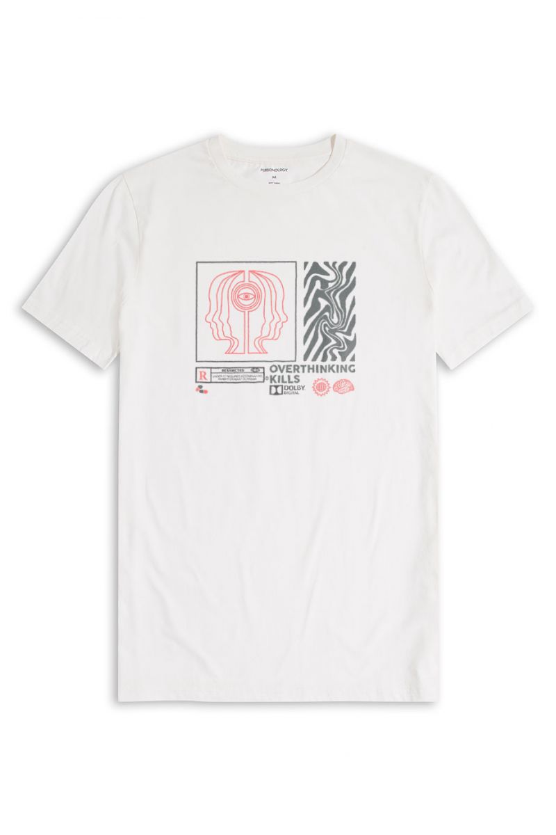 Off White Soft Fabric OCD Design Short Sleeve Tee