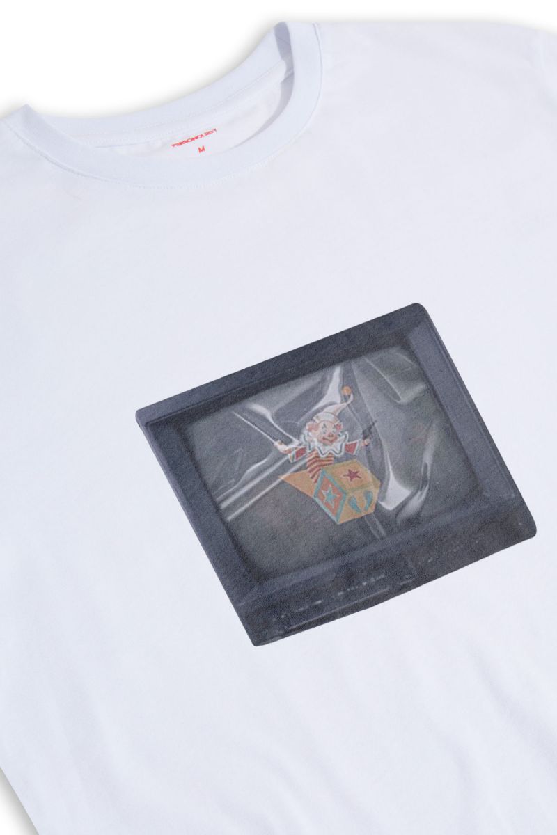 White Soft Fabric Circus Design Short Sleeve Tee