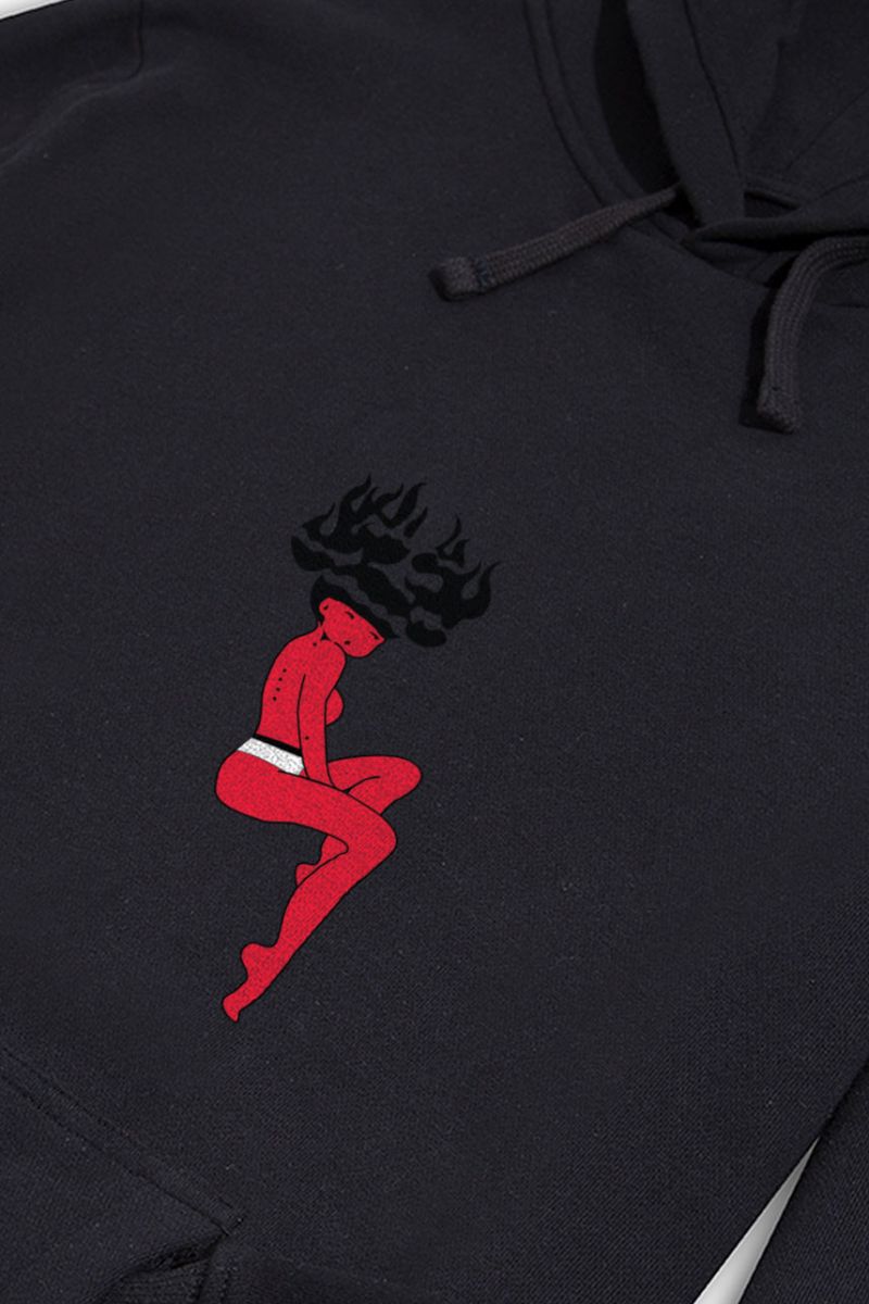 Black Premium Cotton Not Safe for Work Design Pullover Hoodie