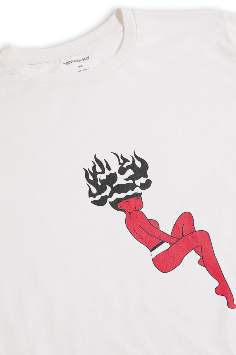Off White Soft Fabric Not Safe for Work Design Short Sleeve Tee