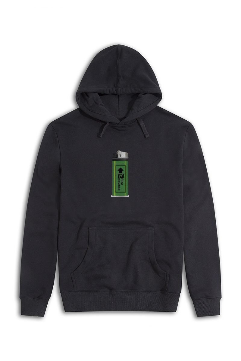 Black Premium Cotton Design Pullover Hoodie