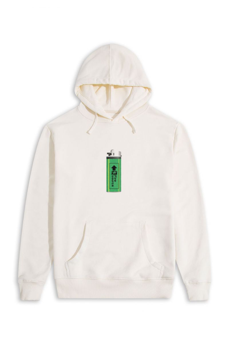 Ecru Premium Cotton Design Pullover Hoodie