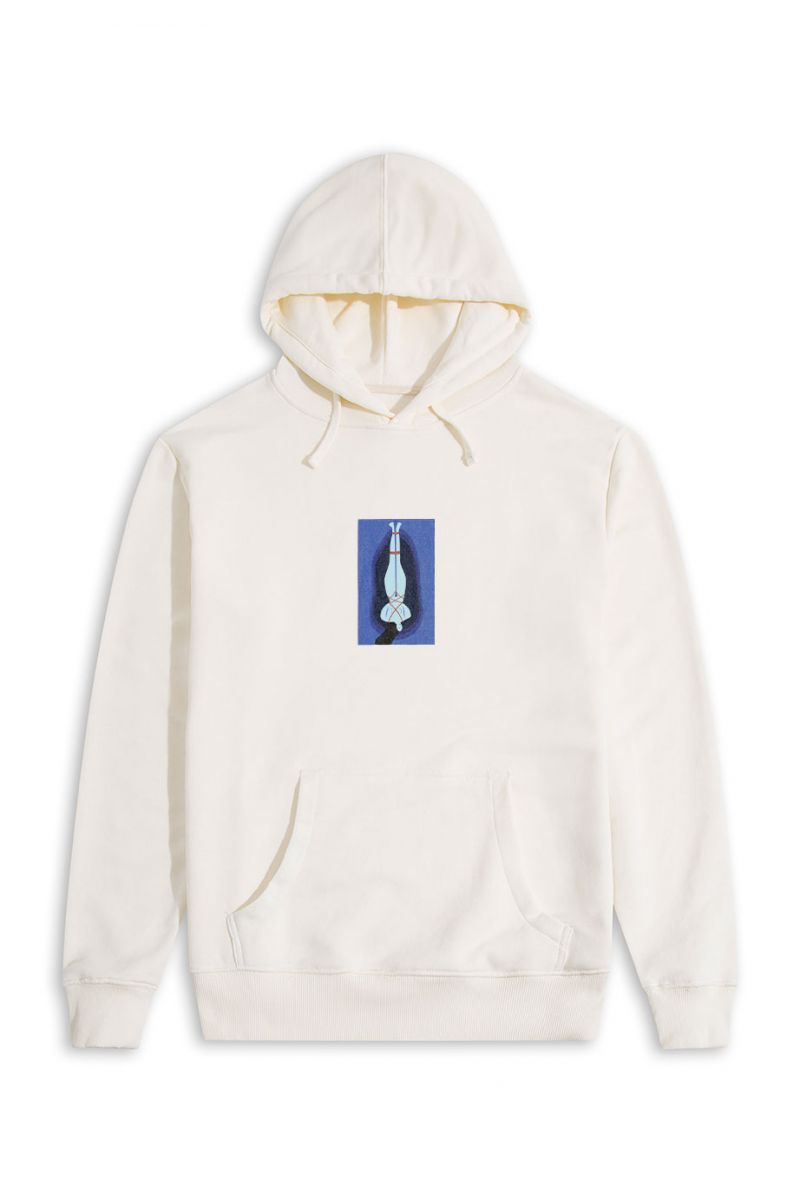 Ecru Premium Cotton Design Pullover Hoodie