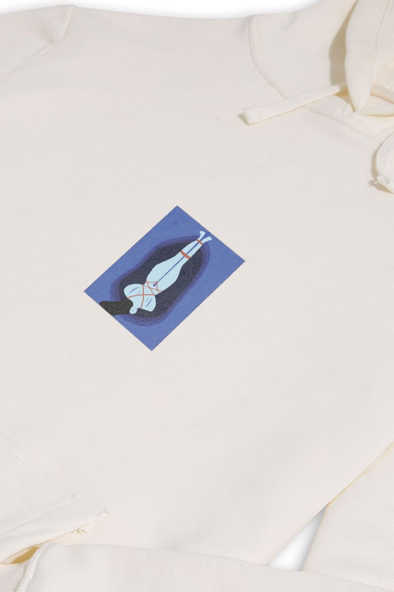 Ecru Premium Cotton  Design Pullover Hoodie