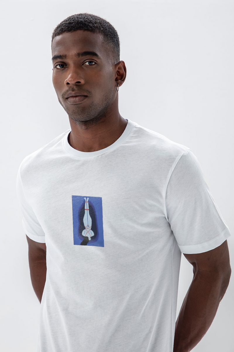 White Soft Fabric Design Short Sleeve Tee