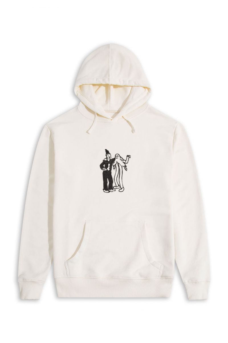 Ecru Premium Cotton Design Pullover Hoodie