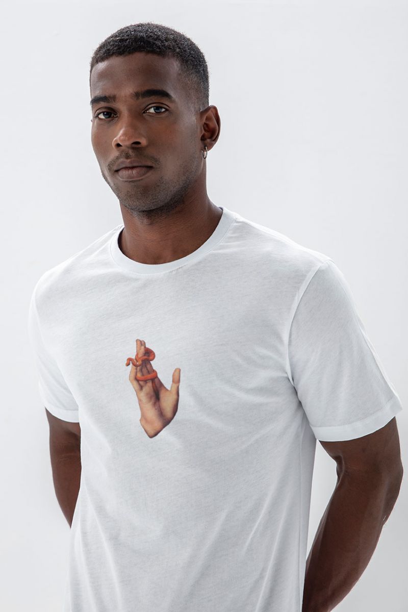 White Soft Fabric Design Short Sleeve Tee