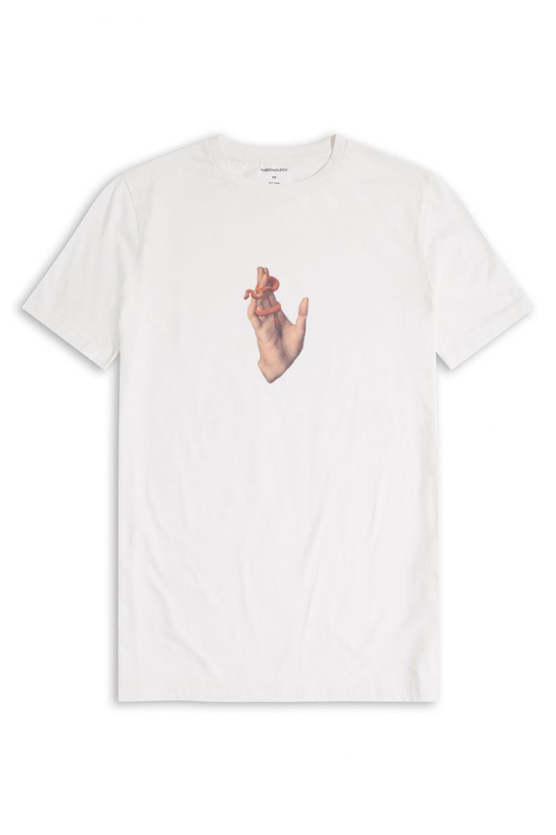 Off White Soft Fabric Design Short Sleeve Tee