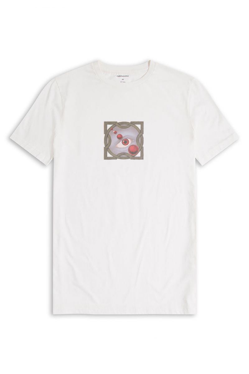 Off White Soft Fabric Design Short Sleeve Tee