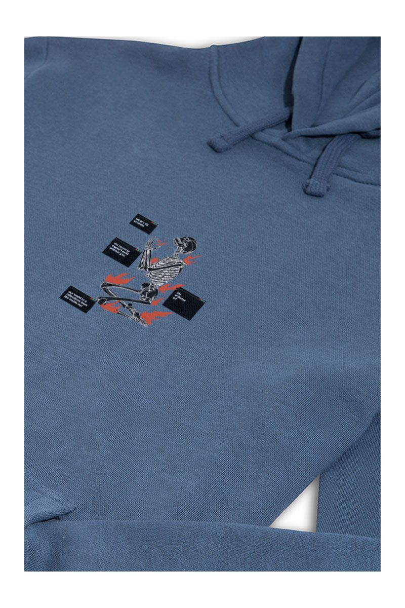 Navy Premium Cotton Awaits Design Pullover Hoodie