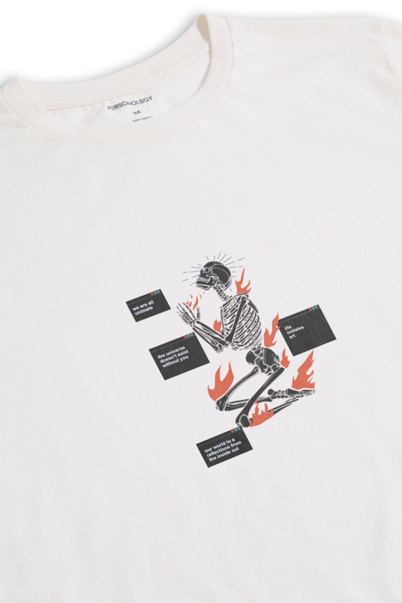 Off White Soft Fabric Awaits Design Short Sleeve Tee