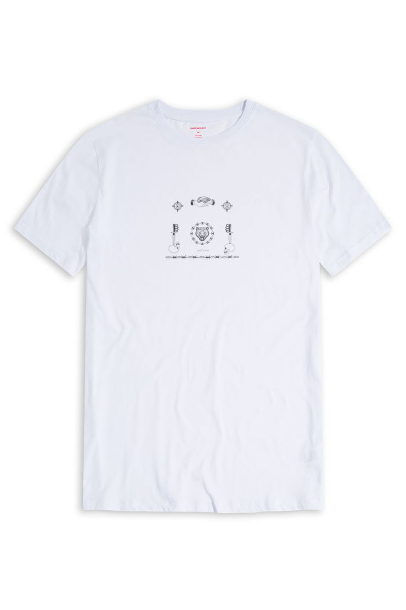 White Soft Fabric Violent Design Short Sleeve Tee