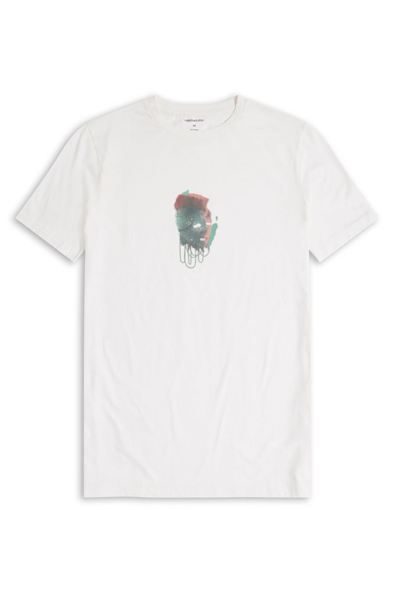 Off White Soft Fabric Punk Design Design Short Sleeve Tee