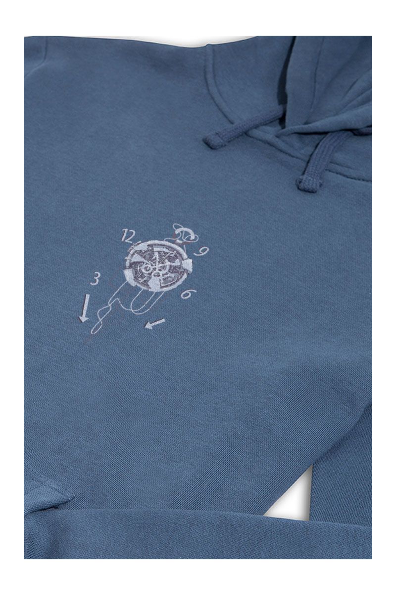 Navy Premium Cotton Art of Time Design Pullover Hoodie