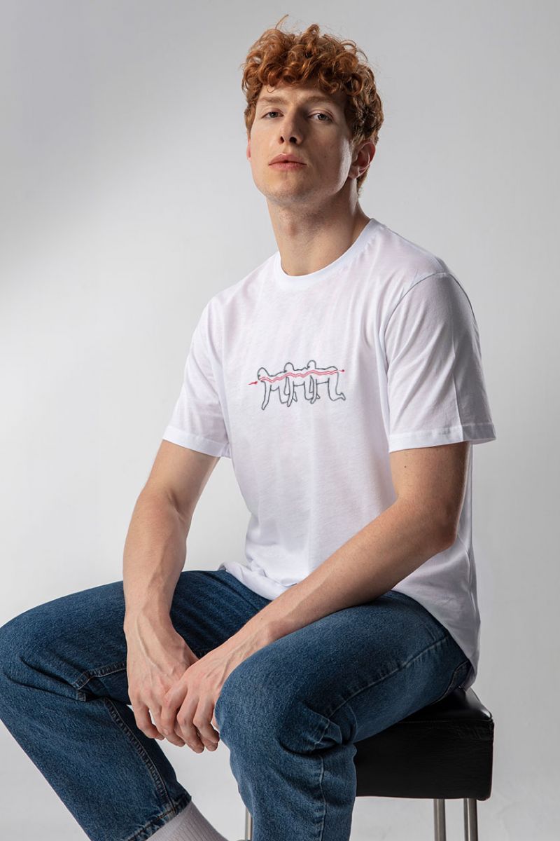 White Soft Fabric Design Short Sleeve Tee