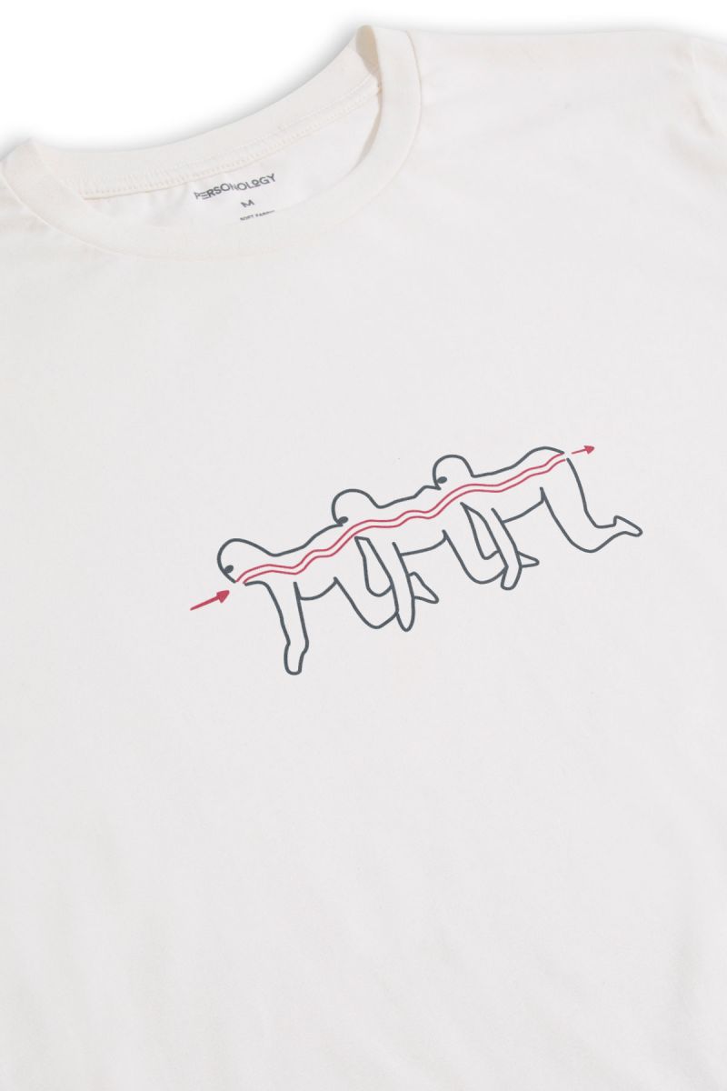Off White Soft Fabric  Design Short Sleeve Tee