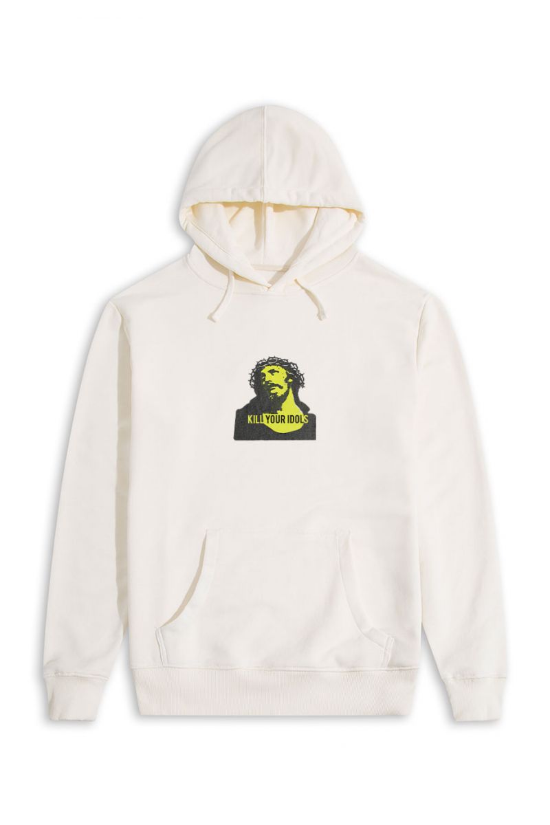 Ecru Premium Cotton Design Pullover Hoodie