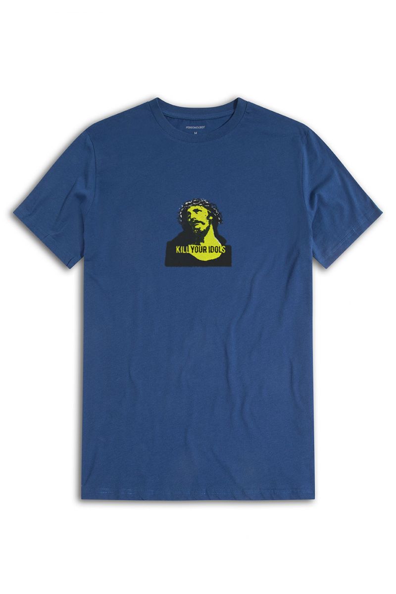 Navy Soft Fabric Design Short Sleeve Tee