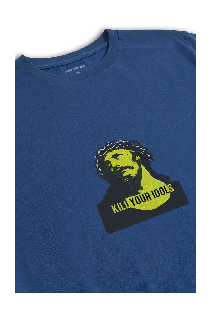 Navy Soft Fabric  Design Short Sleeve Tee