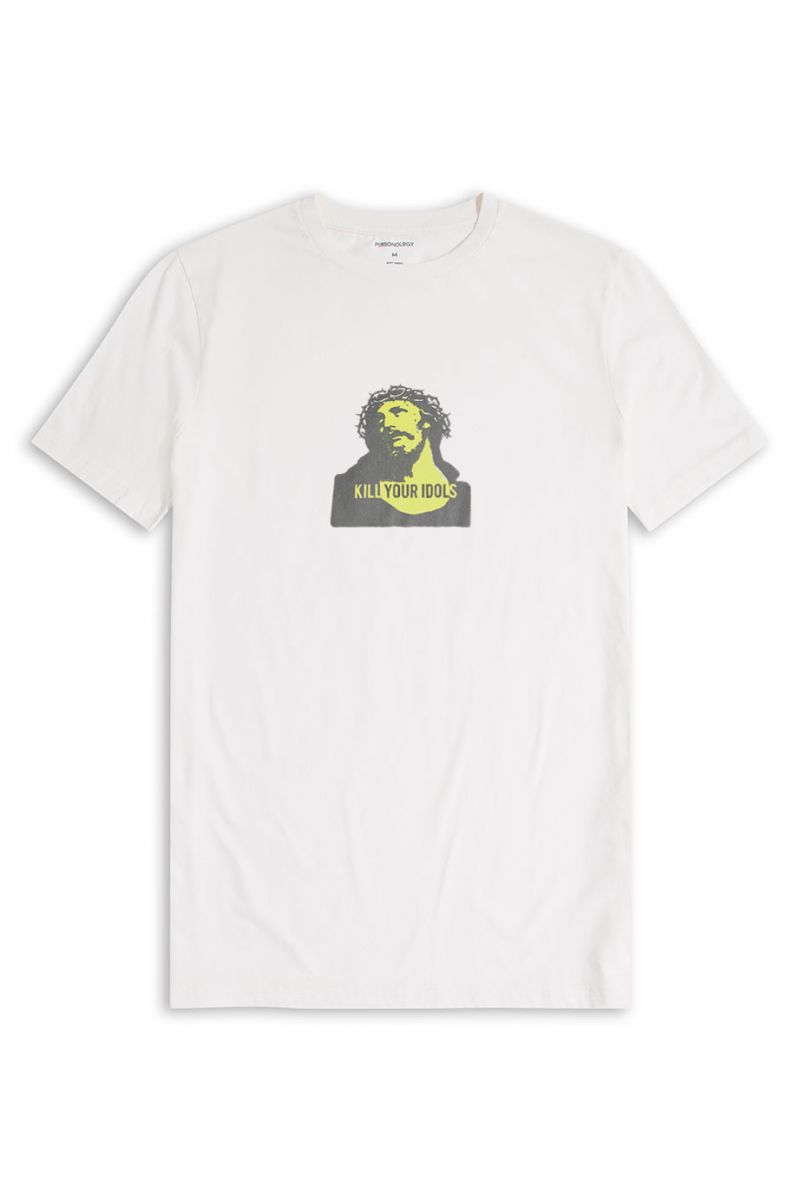 Off White Soft Fabric Design Short Sleeve Tee