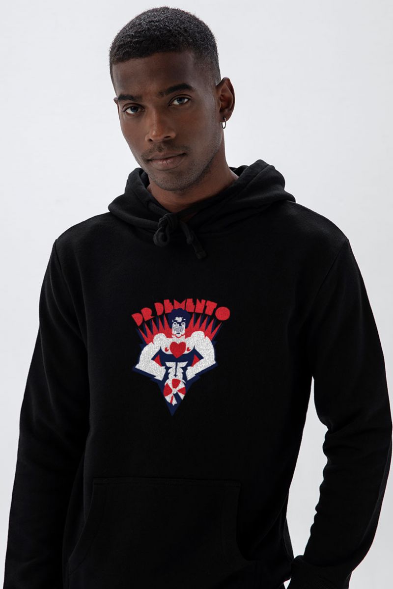 Black Premium Cotton Design Pullover Hoodie