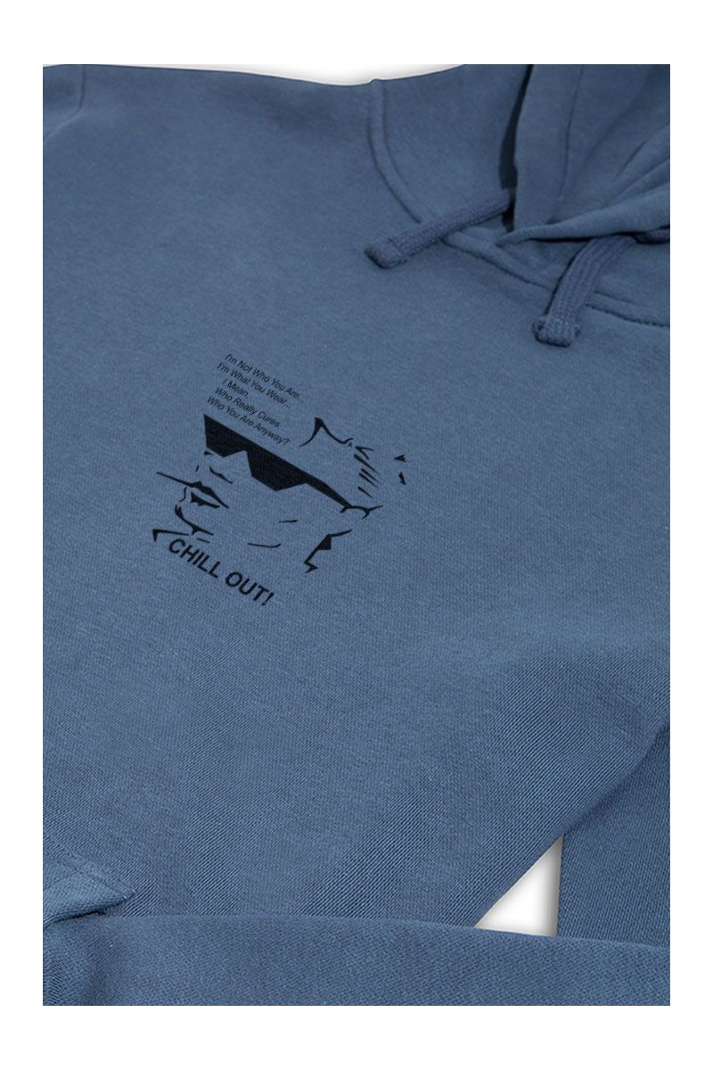 Navy Premium Cotton  Design Pullover Hoodie