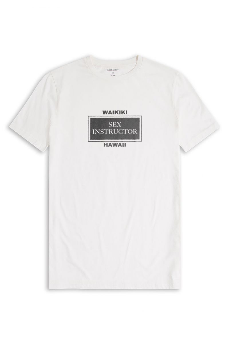 Off White Soft Fabric Design Short Sleeve Tee