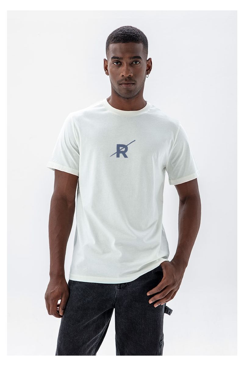 Off White Soft Fabric Design Short Sleeve Tee