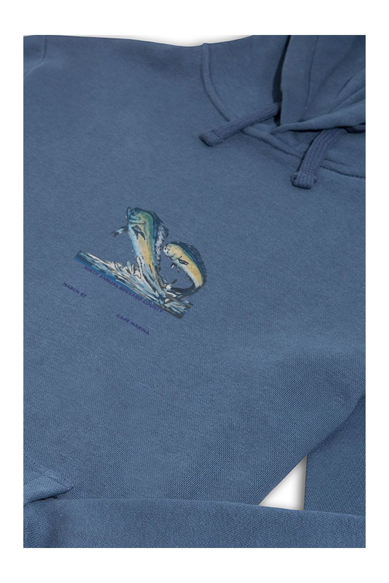 Navy Premium Cotton  Design Pullover Hoodie
