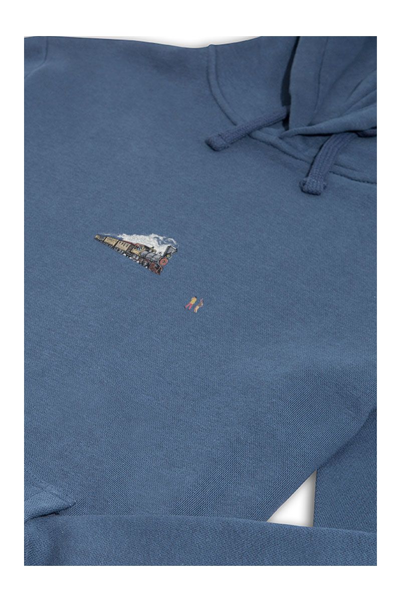 Navy Premium Cotton  Design Pullover Hoodie