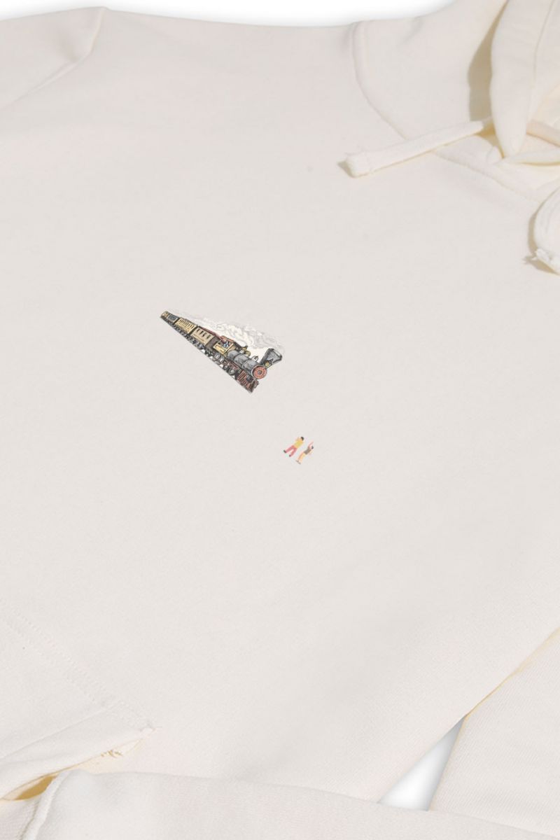 Ecru Premium Cotton  Design Pullover Hoodie