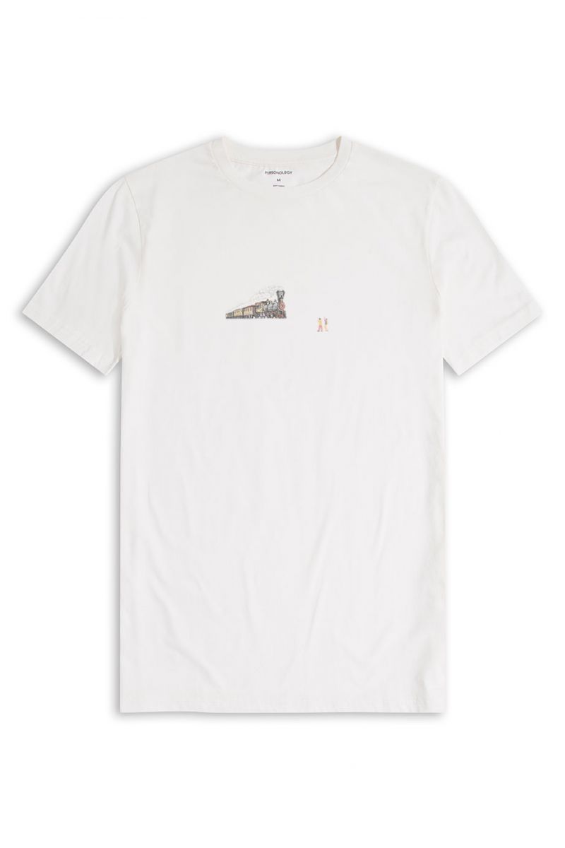 Off White Soft Fabric Design Short Sleeve Tee