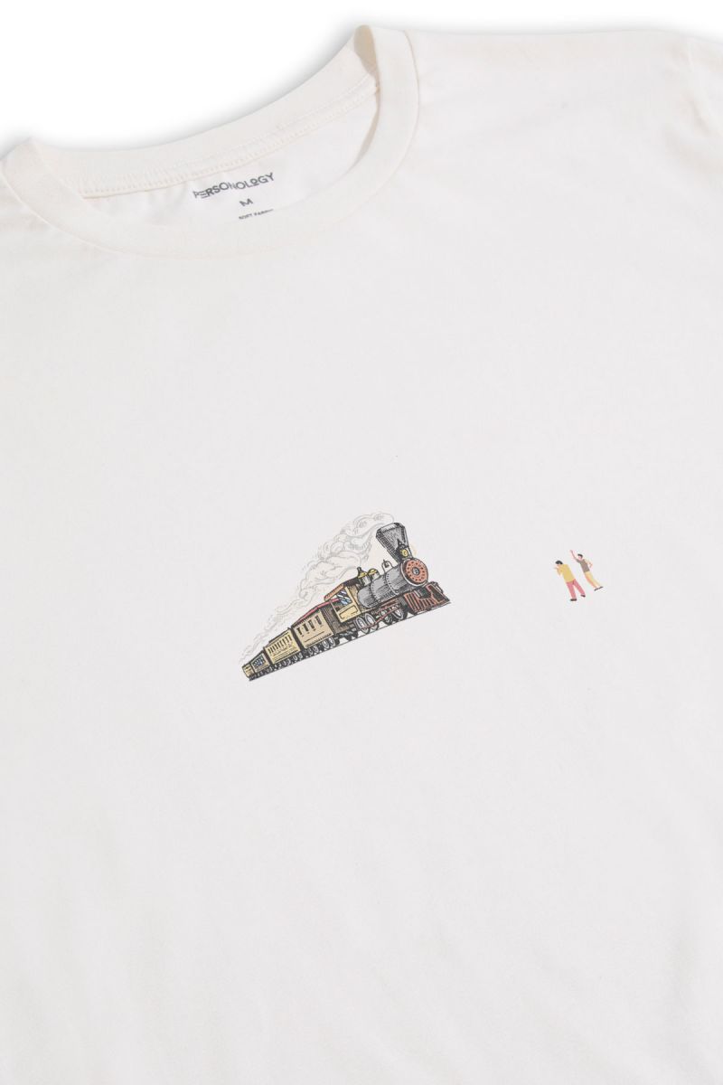 Off White Soft Fabric  Design Short Sleeve Tee