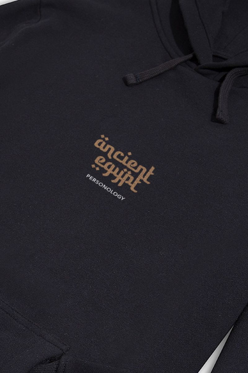 Black Premium Cotton Ancient Egypt Design Pullover Hoodie