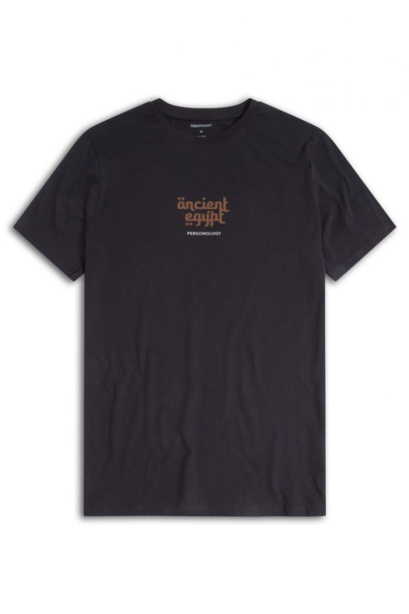 Black Soft Fabric Ancient Egypt Design Short Sleeve Tee