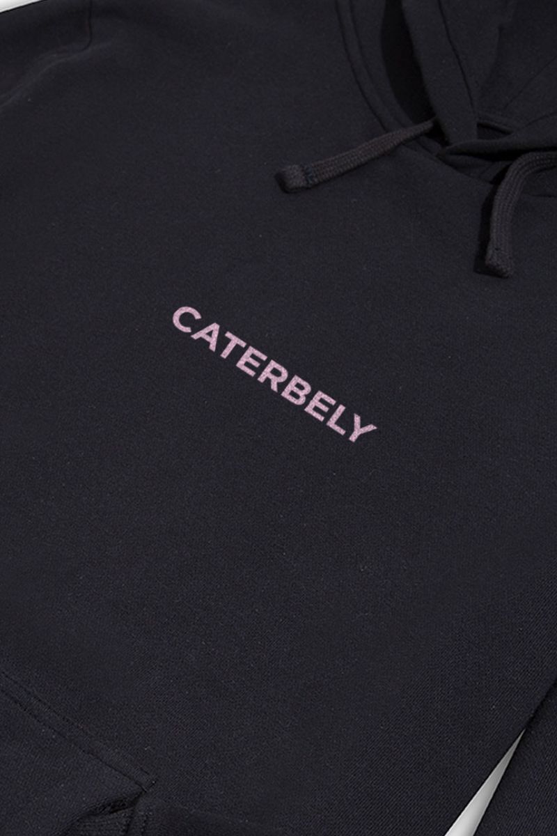 Black Premium Cotton Caterbely Design Pullover Hoodie