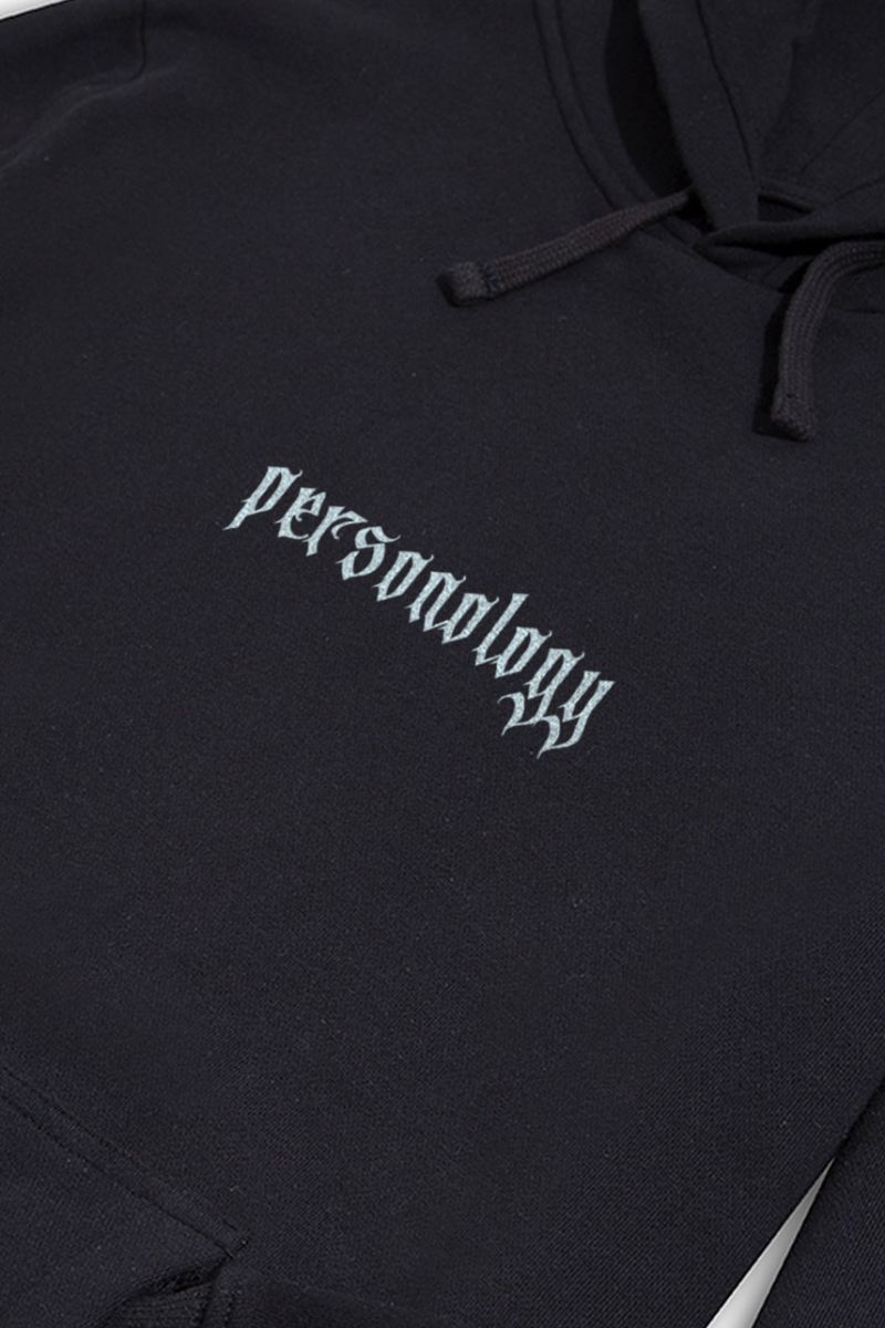 Black Premium Cotton Depression Design Pullover Hoodie