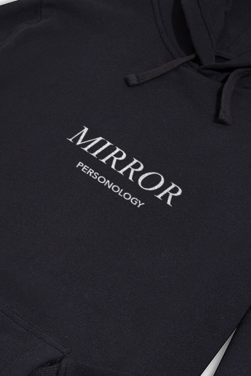 Black Premium Cotton Mirror Design Pullover Hoodie