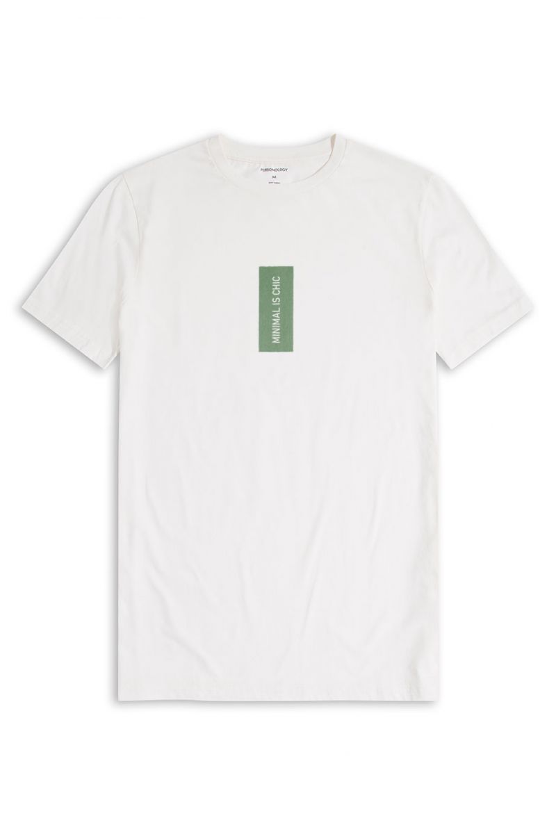 Off White Soft Fabric Minimal is Chic Design Short Sleeve Tee