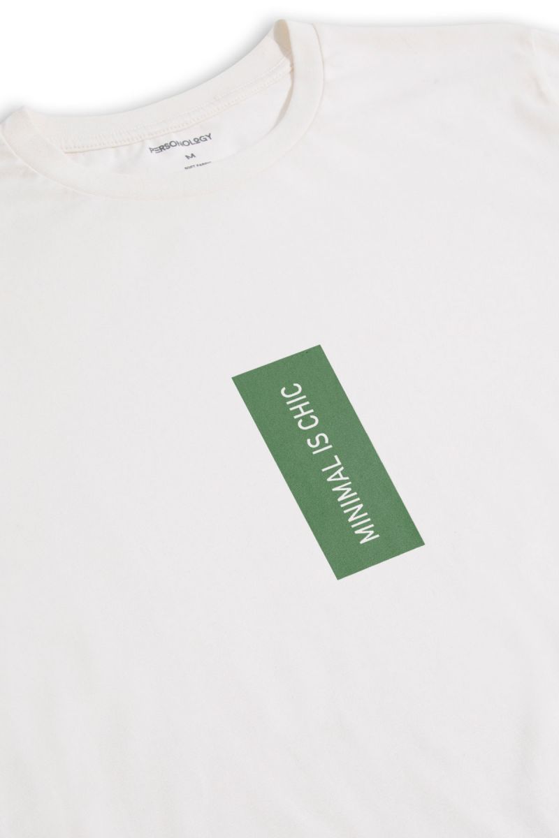 Off White Soft Fabric Minimal is Chic Design Short Sleeve Tee