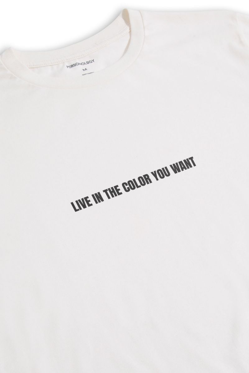 Off White Soft Fabric Happy Pride Design Short Sleeve Tee