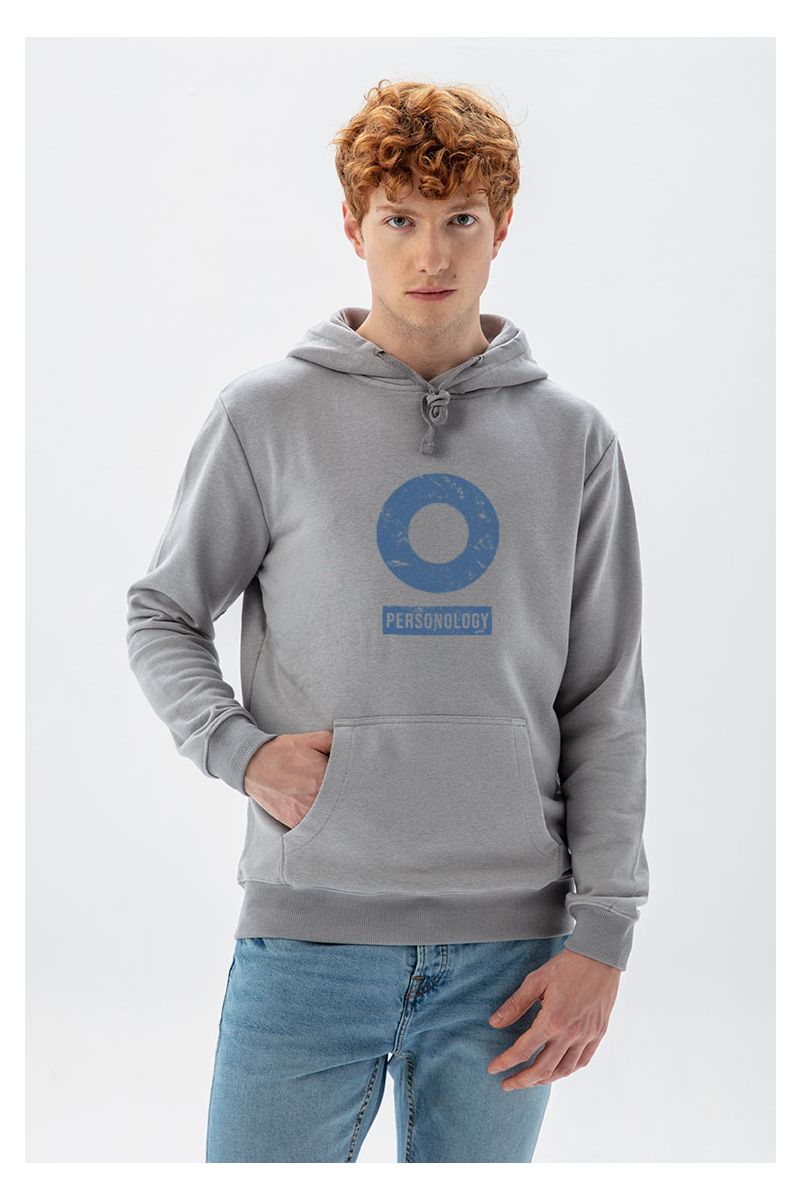 Grey Premium Cotton Basic Design Pullover Hoodie