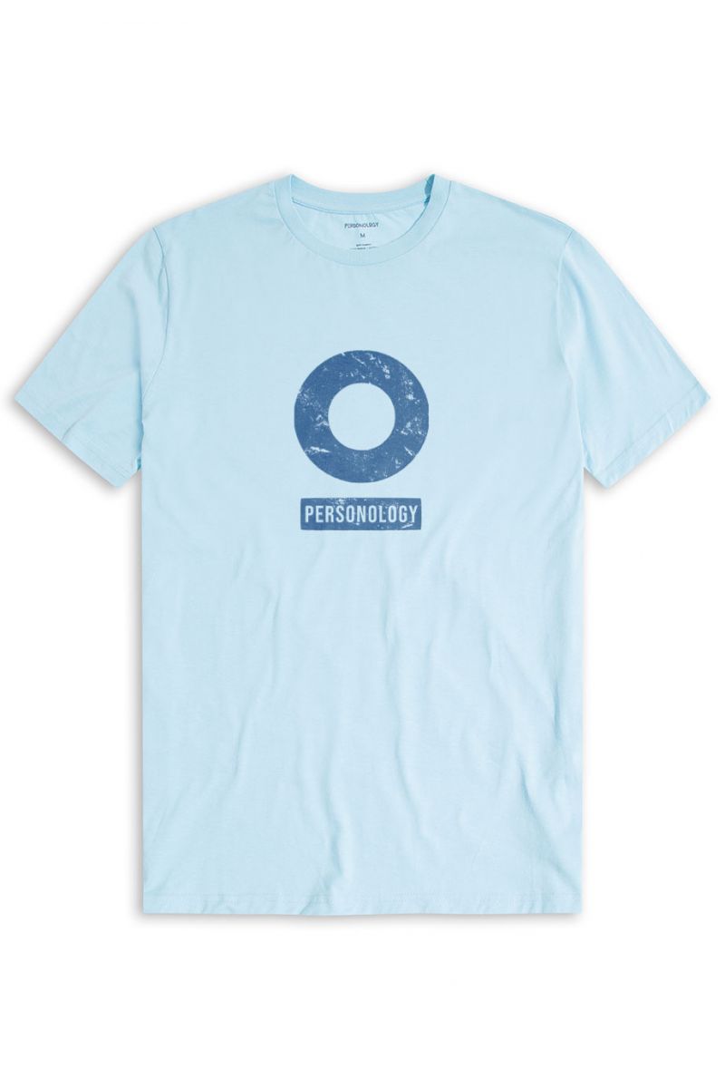 Blue Soft Fabric Basic Design Short Sleeve Tee