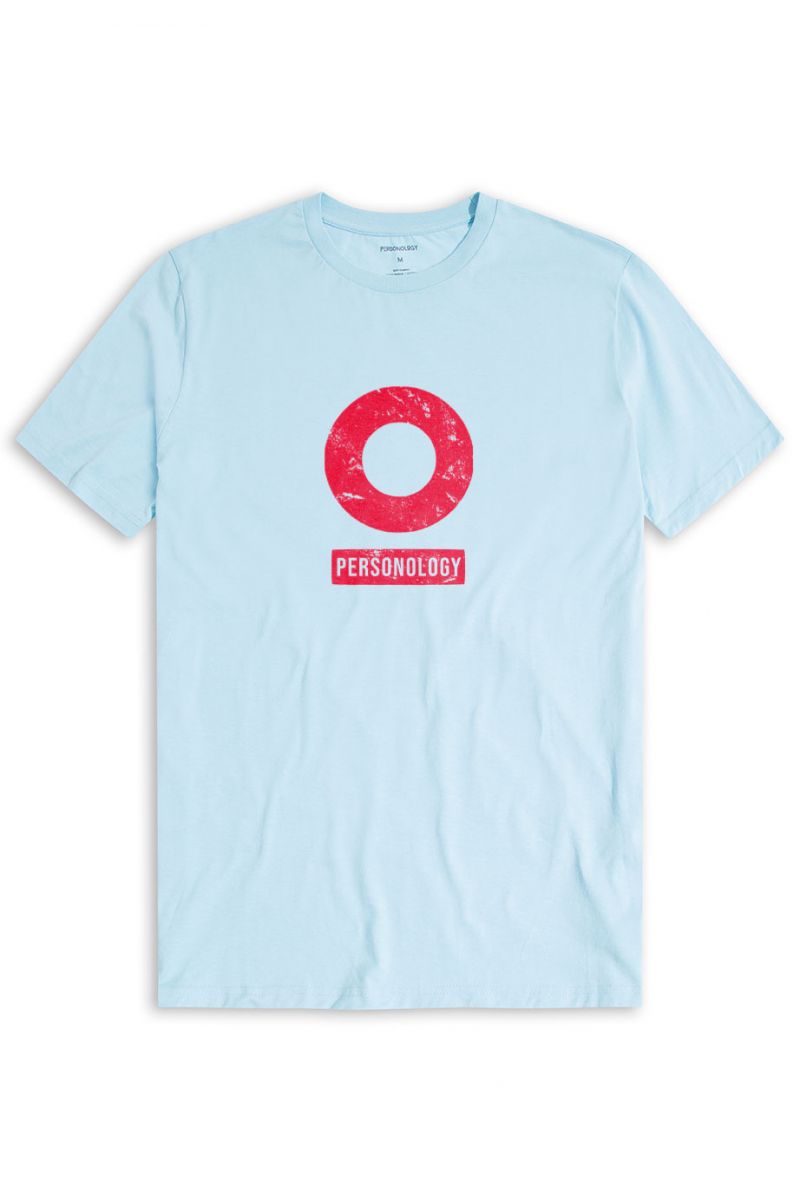 Blue Soft Fabric Basic Design Short Sleeve Tee