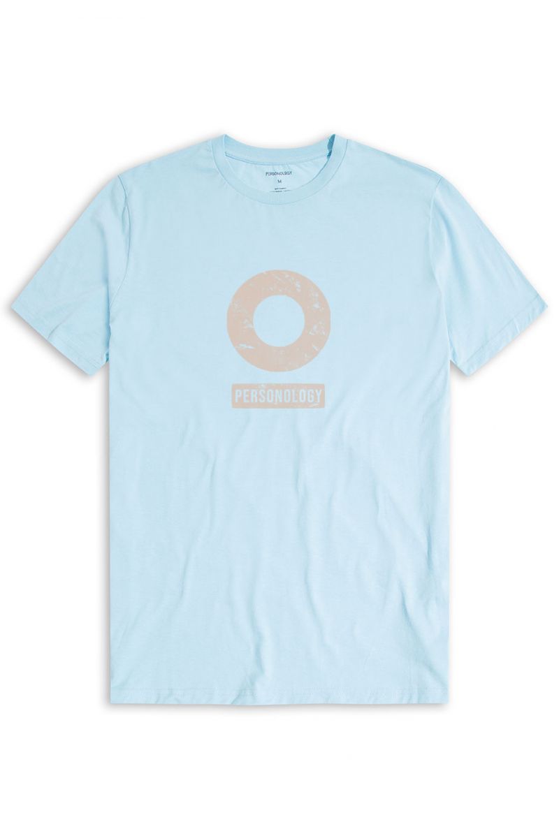 Blue Soft Fabric Basic Design Short Sleeve Tee