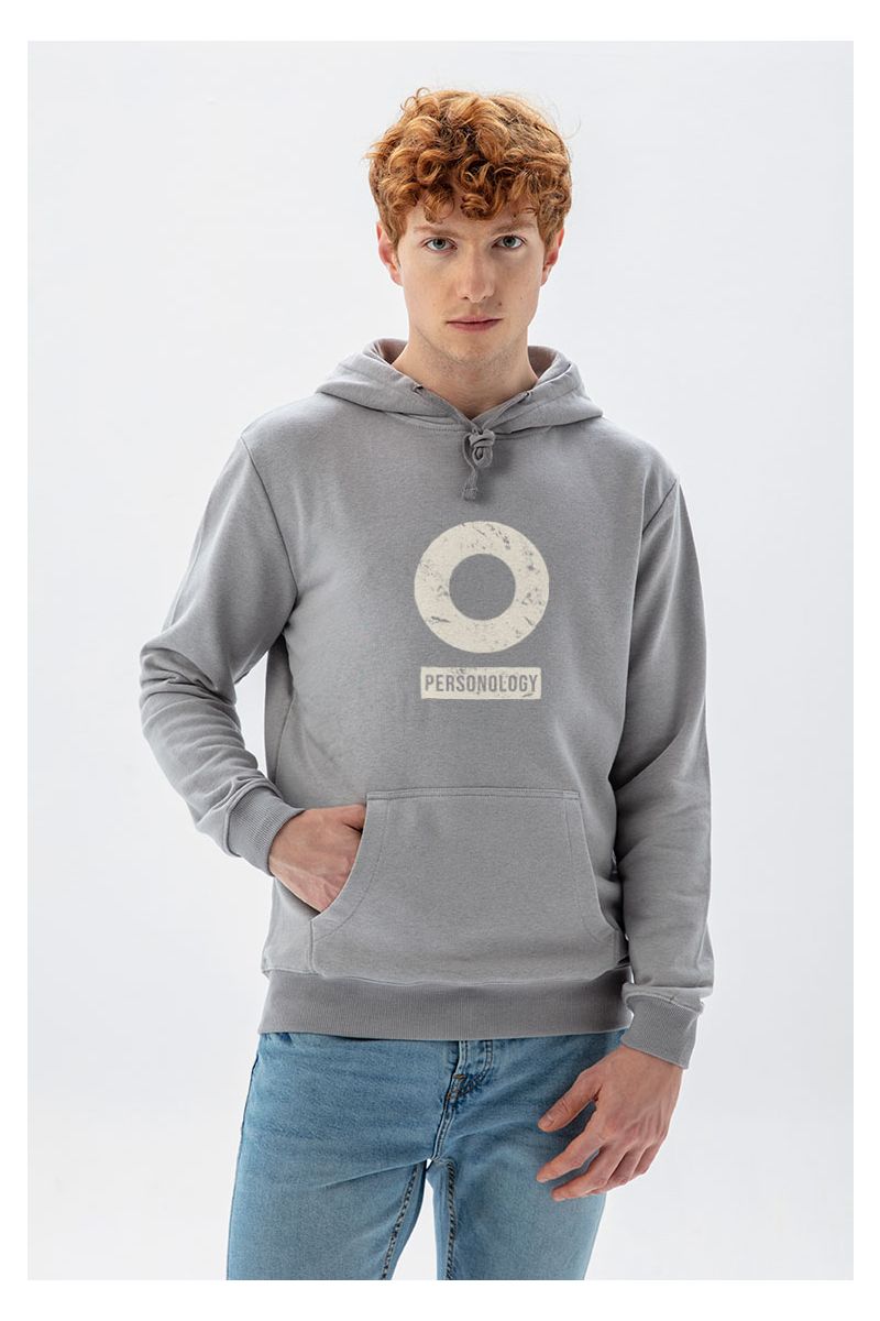 Grey Premium Cotton Basic Design Pullover Hoodie
