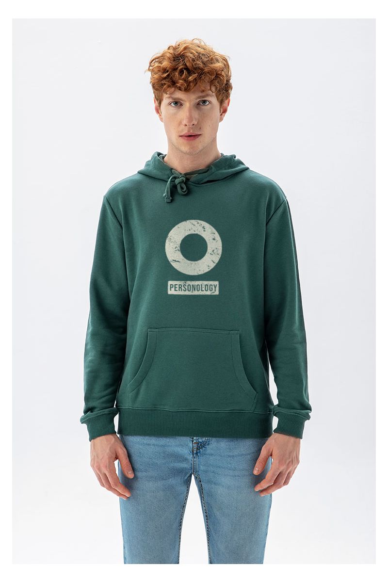 Green Premium Cotton Basic Design Pullover Hoodie