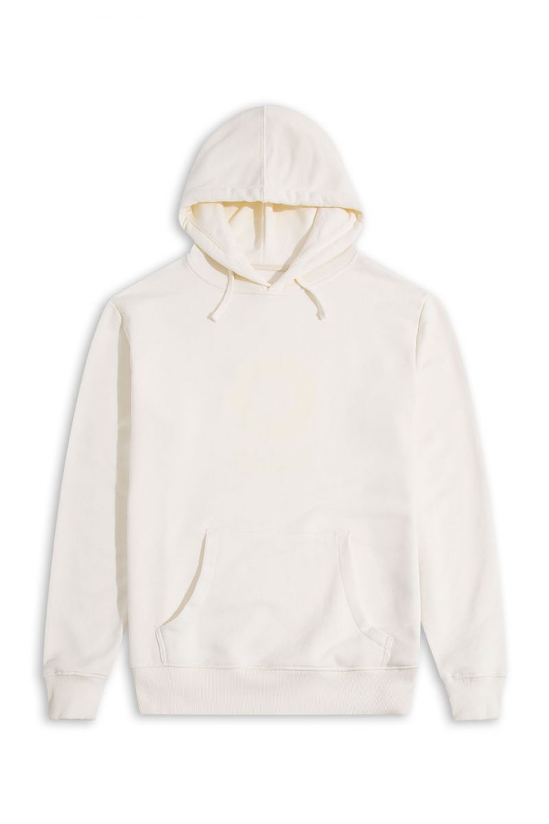 Ecru Premium Cotton Basic Design Pullover Hoodie