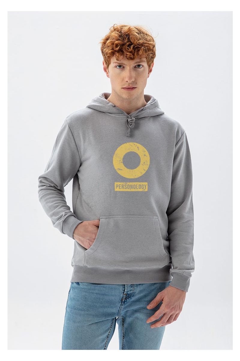 Grey Premium Cotton Basic Design Pullover Hoodie